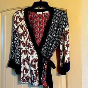 Wrap Blouse multicolor anthropology,  small